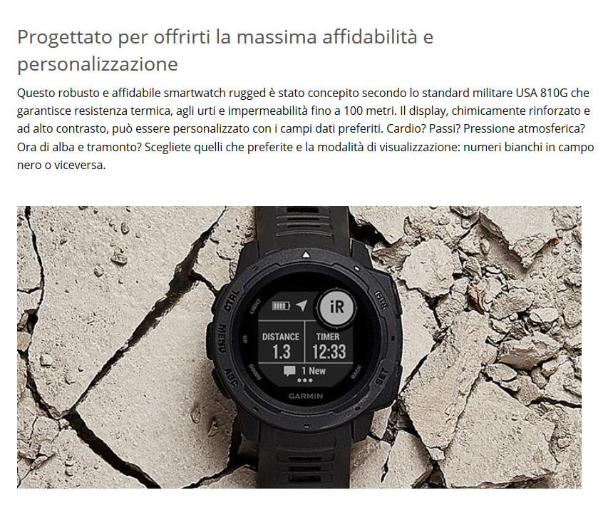 OROLOGIO GARMIN INSTINCT LAKESIDE BLUE REF.010-02064-04