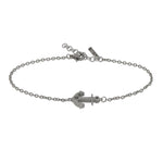 BRACCIALE IN TITANIO CON ANCORA E DIAMANTE BLACK