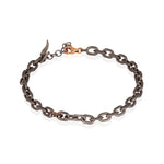 BRACCIALE UOMO CON CATENA IN TITANIO, ORO ROSSO 9 KT E DIAMANTI BLACK