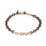 BRACCIALE UOMO CON CATENA IN TITANIO E ORO ROSSO 9 KT.