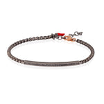 BRACCIALE UOMO CON CATENINA SCOOBY DOO E TARGHETTA IN TITANIO CON DIAMANTI BLACK