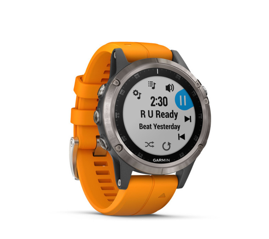 OROLOGIO GARMIN FENIX 5 PLUS SAPPHIRE TITANIUM ORANGE BAND 010-01988-05