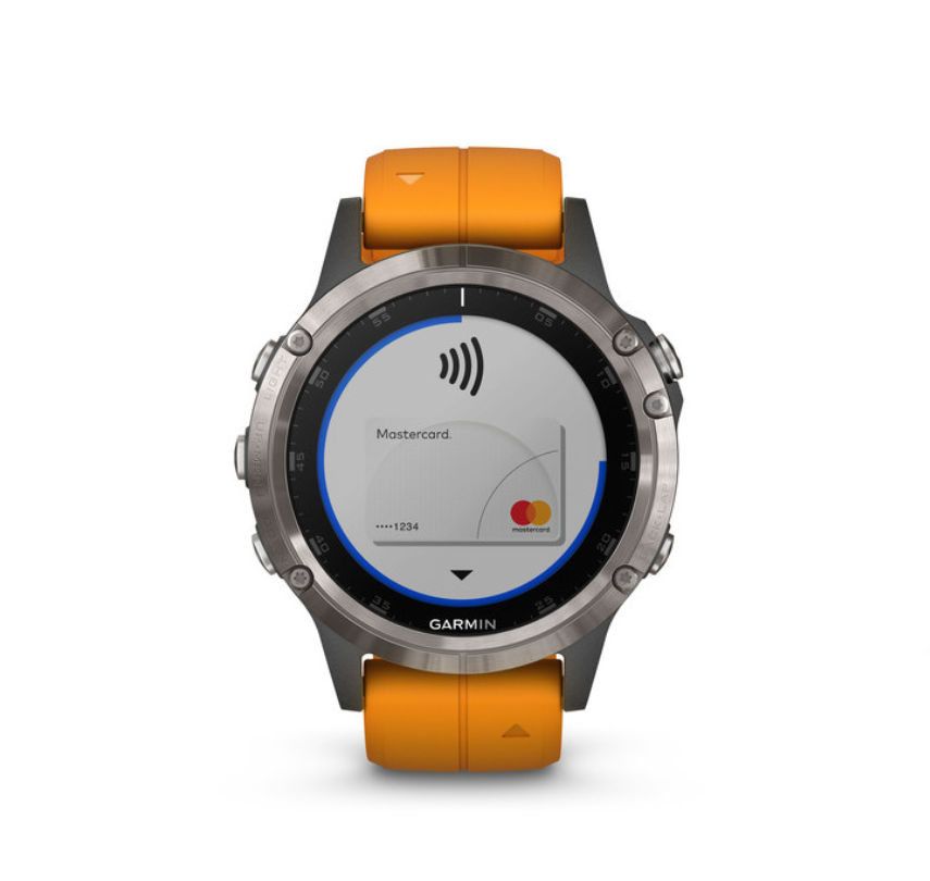 OROLOGIO GARMIN FENIX 5 PLUS SAPPHIRE TITANIUM ORANGE BAND 010-01988-05