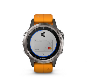 OROLOGIO GARMIN FENIX 5 PLUS SAPPHIRE TITANIUM ORANGE BAND 010-01988-05