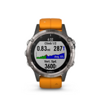 OROLOGIO GARMIN FENIX 5 PLUS SAPPHIRE TITANIUM ORANGE BAND 010-01988-05