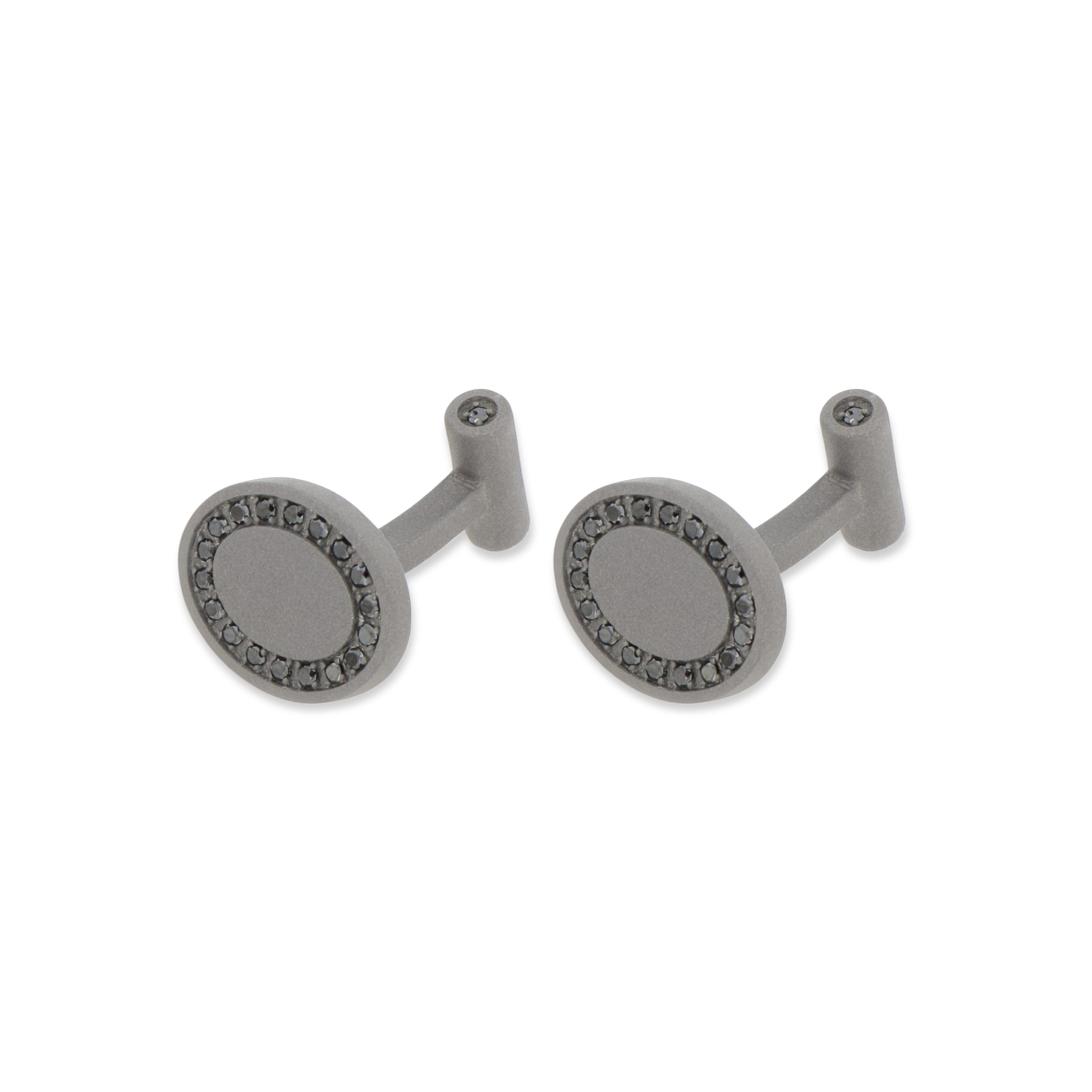 GEMELLI IN TITANIO E DIAMANTI BLACK
