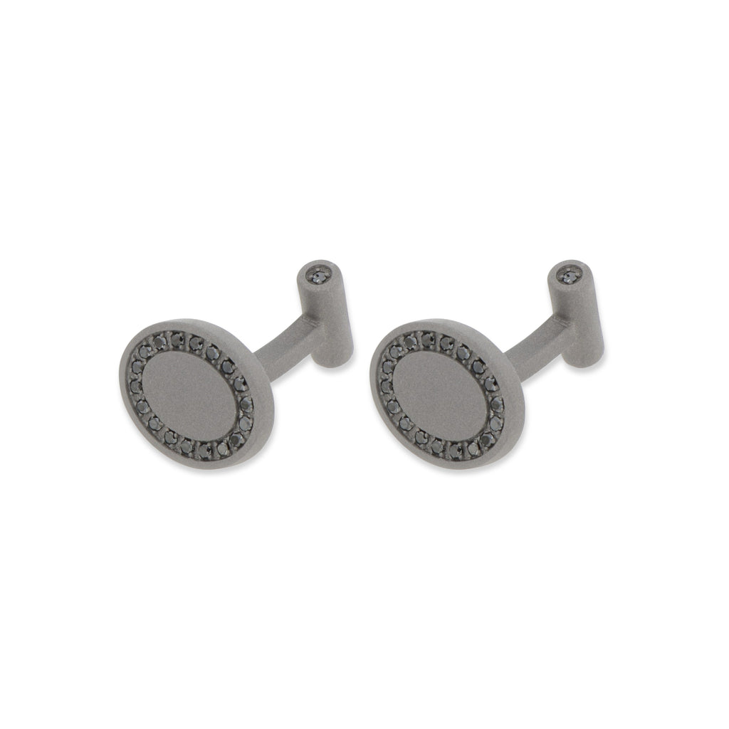 GEMELLI IN TITANIO E DIAMANTI BLACK