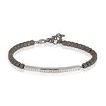 BRACCIALE UOMO IN TITANIO, BARETTA IN ORO BIANCO 9KT E DIAMANTI WHITE