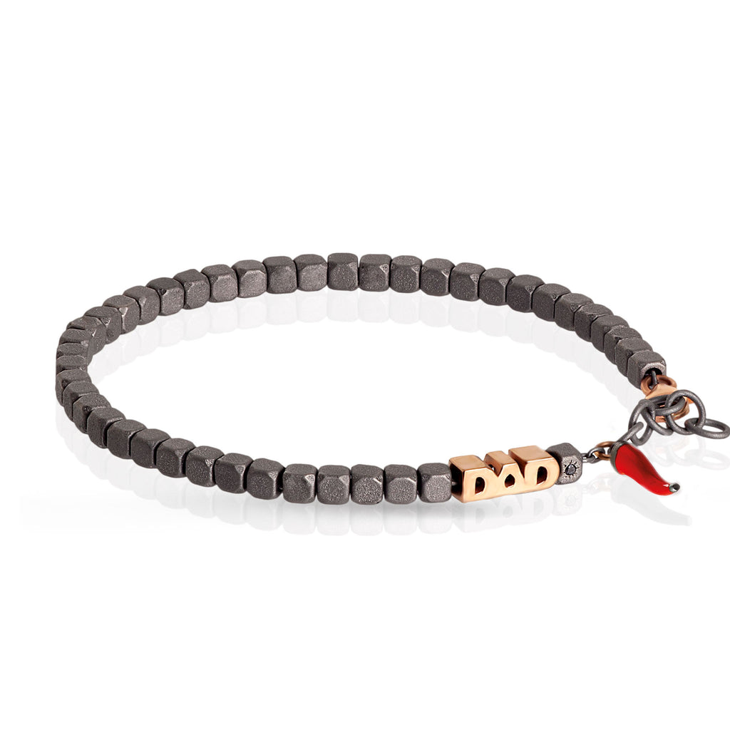BRACCIALE DAD IN ORO ROSSO 9KT E CORNETTO ROSSO