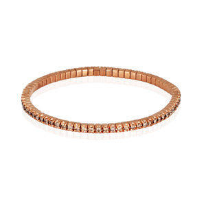 BRACCIALE TENNIS LOOP IN ORO ROSSO 9 KT E DIAMANTI BROWN