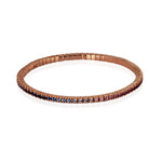 BRACCIALE TENNIS ELASTICO IN ORO ROSSO 9 KT E ZAFFIRI RAINBOW MULTICOLOR