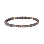 BRACCIALE TENNIS IN TITANIO, ORO ROSSO 18 KT E 10 DIAMANTI BLACK DA 5 PUNTI