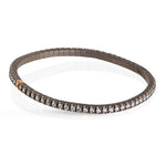 BRACCIALE TENNIS LINEA ELASTICA IN TITANIO, ORO ROSSO 18 KT E DIAMANTI WHITE  DA 3 PUNTI.