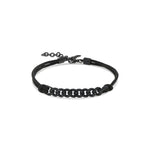 BRACCIALE GROUMETTE NAUTICA IN TITANIO NERO CON DIAMANTI BLACK E LACCIO NERO