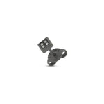 MONO ORECCHINO UOMO QUADRETTO PICCOLO TITANIO NERO E 4 DIAMANTI BLACK