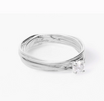 ANELLO FILODELLAVITA SOLITARI COLLECTION 7 FILI ORO BIANCO CT. 0,14 Ref. AN102BB