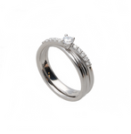 ANELLO FILODELLAVITA SOLITARI COLLECTION 3 FILI ORO BIANCO CT.0,08 Ref. AN108BBT
