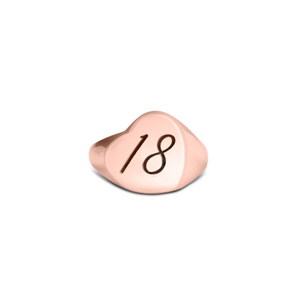 ANELLO CUORE OBLIQUO IN ORO ROSA NUMERI E PAROLE COLLECTION ReF. AN225R