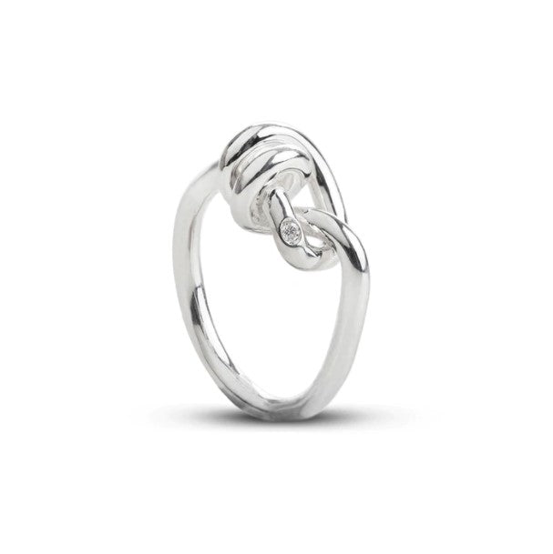 ANELLO NODI D'AMORE IN ARGENTO E DIAMANTE Ref. AN25ABT