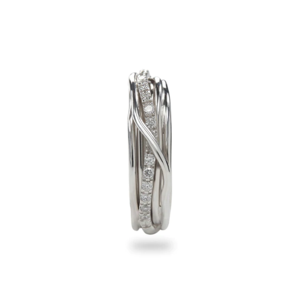 ANELLO FILODELLAVITA CLASSIC COLLECTION 7 FILI ARGENTO 925 E DIAMANTI BIANCHI Ref. AN7ABT 