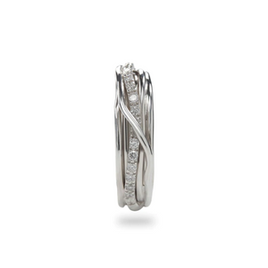 ANELLO FILODELLAVITA CLASSIC COLLECTION 7 FILI ARGENTO 925 E DIAMANTI BIANCHI Ref. AN7ABT 