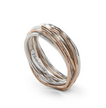 ANELLO FILO DELLA VITA CLASSIC COLLECTION 7 FILI ORO ROSA E ARGENTO