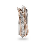 ANELLO FILODELLAVITA CLASSIC COLLECTION 7 FILI ORO ROSA, ARGENTO E DIAMANTI BIANCHI Ref. AN7ARBT 
