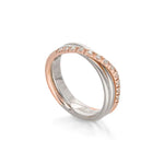 ANELLO FILODELLAVITA CLASSIC COLLECTION 3 FILI ARGENTO ORO ROSA E DIAMANTI Ref. AN8ARBT. 