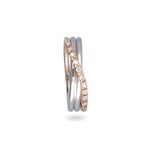 ANELLO FILODELLAVITA CLASSIC COLLECTION 3 FILI ARGENTO ORO ROSA E DIAMANTI Ref. AN8ARBT. 