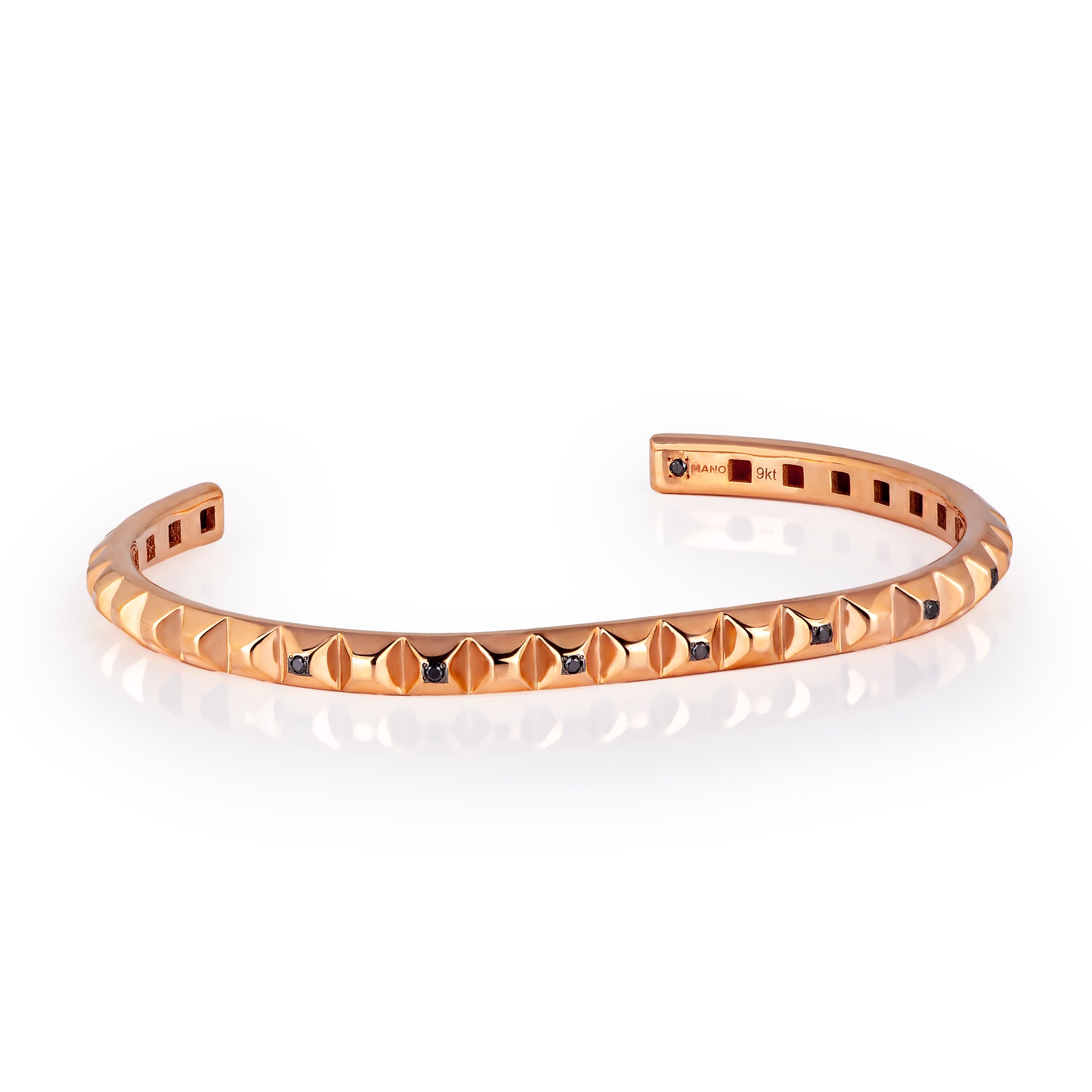 BRACCIALE WATT PICCOLO ORO ROSSO 9 KT E 7 DIAMANTI BLACK.