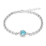 BRACCIALE MISS ITALIA 2021 ARGENTO E TOPAZIO AZZURRO BRD908