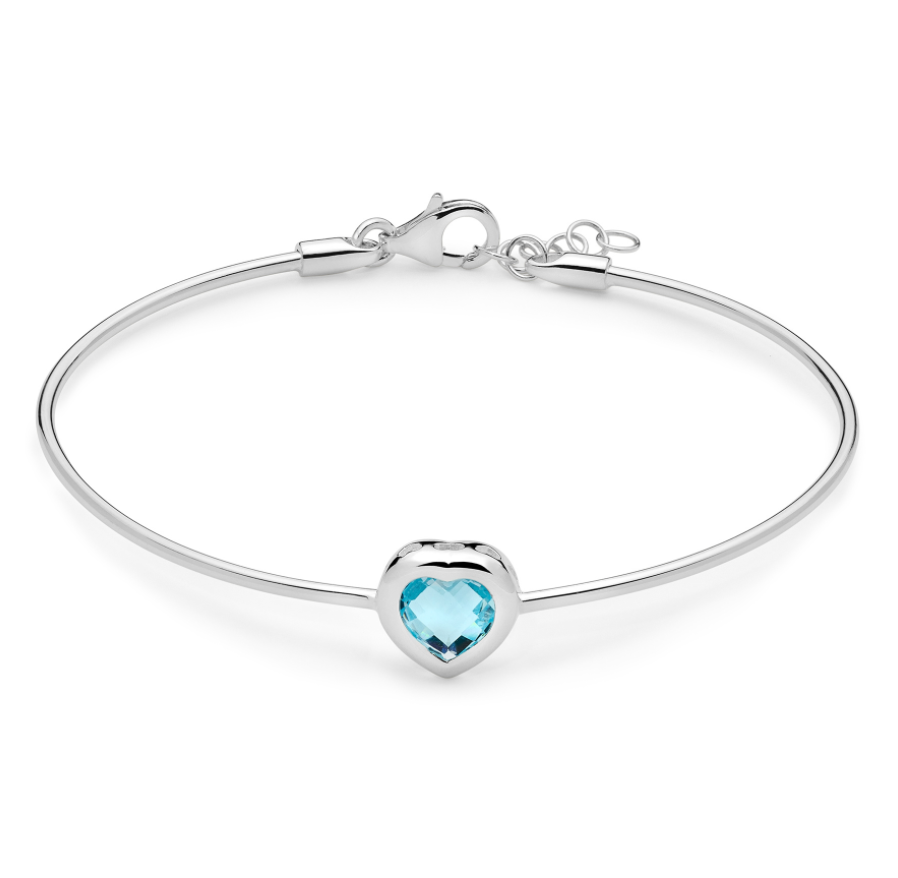 BRACCIALE MISS ITALIA 21 BRACCIALE RIGIDO ARGENTO E TOPAZIO AZZURRO BRD926