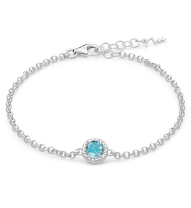 BRACCIALE MISS ITALIA 2021 ARGENTO E TOPAZIO AZZURRO BRD 934