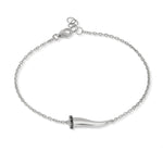 BRACCIALE CHARMS CON CORNETTO IN ORO BIANCO 9KT   E DIAMANTI BLACK.