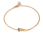 BRACCIALE CHARMS CON CORNETTO IN ORO ROSSO 9KT, 7 BLACK E CATENA 9 KT