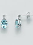 ORECCHINI ADERENTI ORO BIANCO TOPAZIO AZZURRO E DIAMANTI ERD1920X