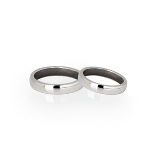 FEDE MATRIMONIALE IN ORO BIANCO RODIATO 18 KT E INTERNO IN TITANIO.