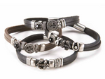BRACCIALE UOMO PELLE NERA SOVRANI LOVERLINE ref. J855L
