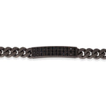 BRACCIALE UOMO LINEA GROUMETTE IN TITANIO, TARGHETTA CON DIAMANTI BLACK E ORO ROSSO 18KT.