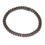 BRACCIALE UOMO LINEA GROUMETTE IN TITANIO, DIAMANTI BLACK E ORO ROSSO 18KT.