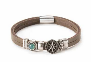 BRACCIALE PELLE ROSA DEI VENTI UOMO SOVRANI LOVERLINE ref. J858L
