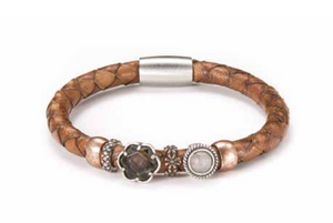 BRACCIALE DONNA PELLE SOVRANI LOVER LINE ref. J869S FIORE FUME'
