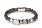 BRACCIALE DONNA PELLE NERO OVALE SOVRANI LOVERLINE ref. J870L