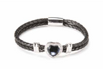 BRACCIALE PELLE DONNA SOVRANI LOVER LINE ref. J877S CUORE BLU 