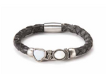 BRACCIALE PELLE DONNA SOVRANI LOVER LINE ref. J879S CUORE BIANCO