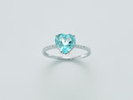 ANELLO IN ORO BIANCO, TOPAZIO AZZURRO E DIAMANTI LID3286X