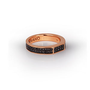 ANELLO UOMO TUTTO INCASSATO IN ORO ROSSO 9 KT E 90 DIAMANTI BLACK