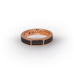 ANELLO UOMO TUTTO INCASSATO IN ORO ROSSO 9 KT E 90 DIAMANTI BLACK