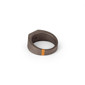 ANELLO UOMO IN TITANIO, ORO ROSSO E DIAMANTI BLACK.