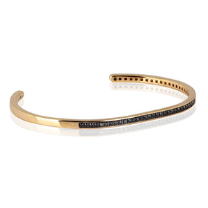 BRACCIALE UOMO IN ORO GIALLO 9 KT  CON 31 DIAMANTI BLACK.